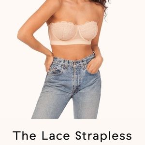 The Lively Lace Strapless Bra 36C toasted almond (cream)